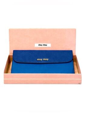 Miu Miu Navy Blue Bicolor Long Flap Wallet